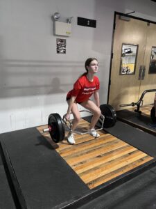 Girl doing deadlift