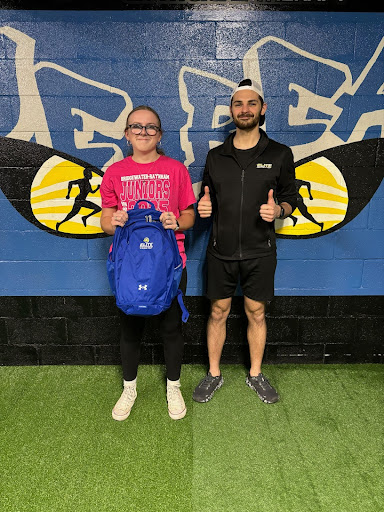 Makayla Beane with backpack