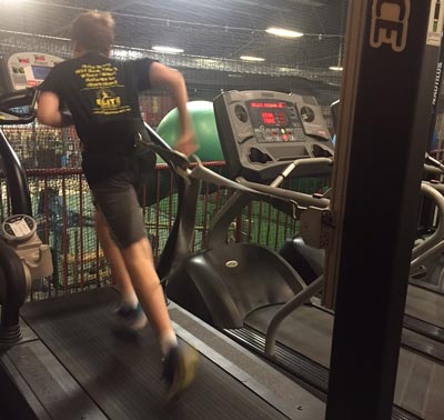 Man running on treadmill