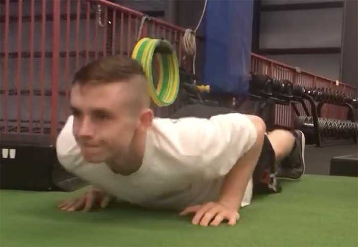 boy doing push up