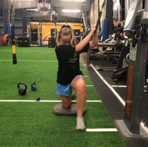 Girl doing crossfit exercise