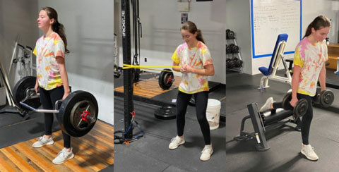 Girl doing weight lifting