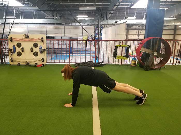 woman doing plank